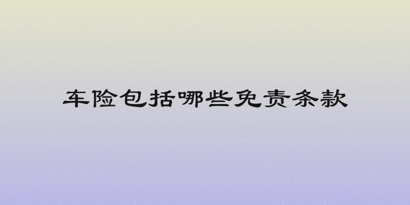 车险包括哪些免责条款