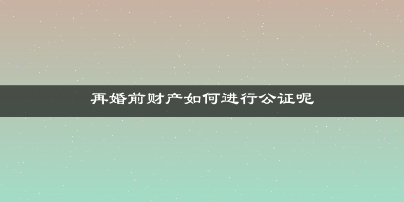 再婚前财产如何进行公证呢