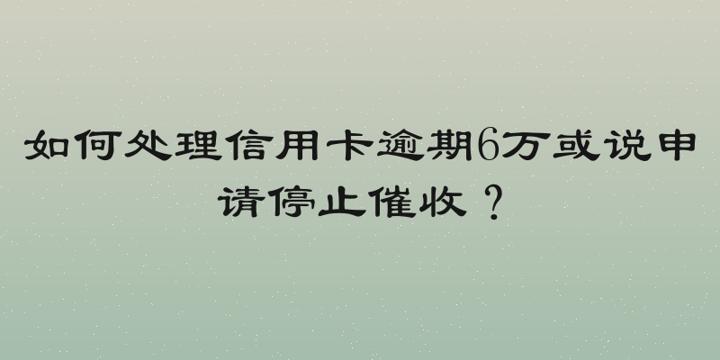 如何处理信用卡逾期6万或说申请停止催收？