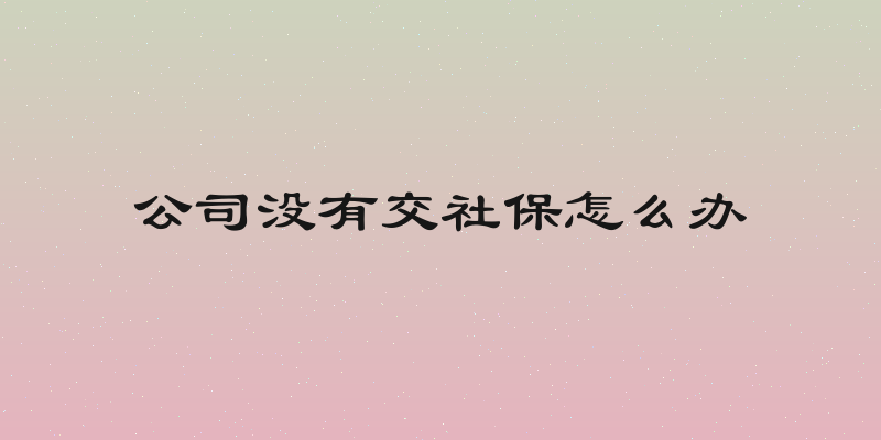 公司没有交社保怎么办