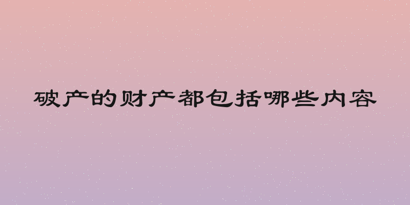破产的财产都包括哪些内容