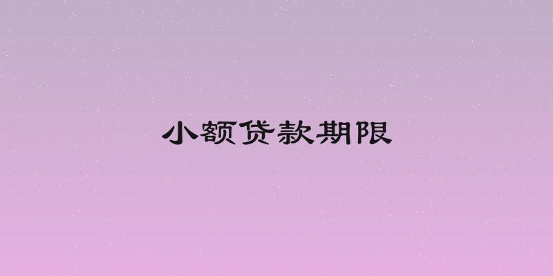 小额贷款期限