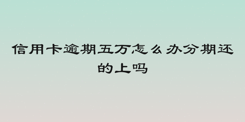 信用卡逾期五万怎么办分期还的上吗