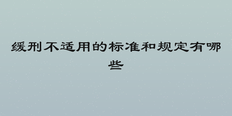 缓刑不适用的标准和规定有哪些