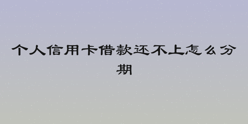个人信用卡借款还不上怎么分期