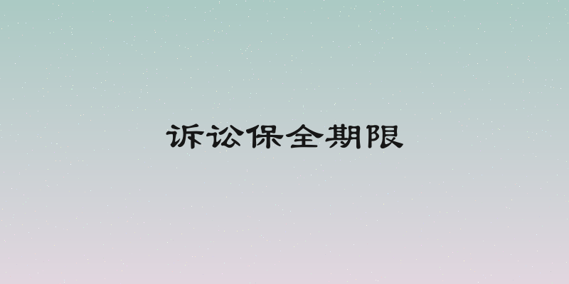 诉讼保全期限