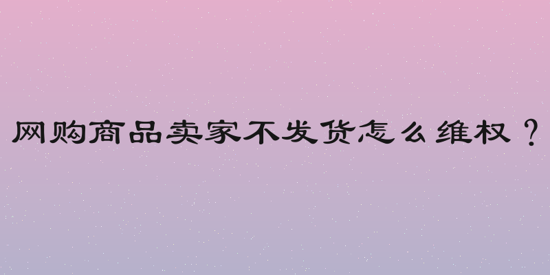 网购商品卖家不发货怎么维权？