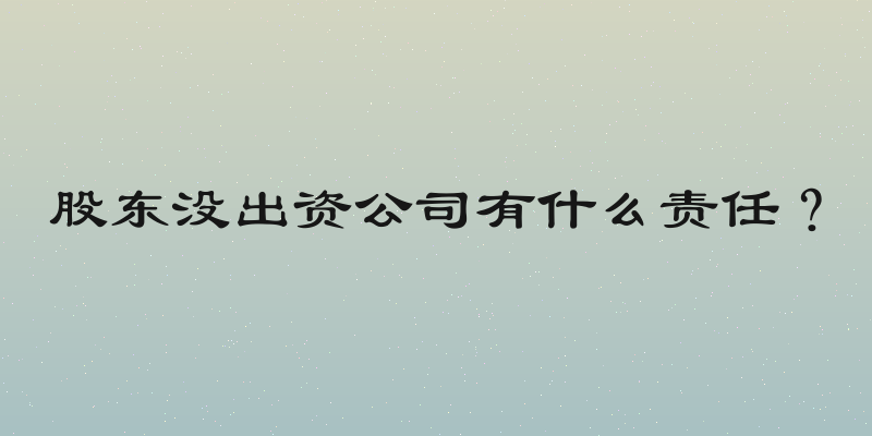 股东没出资公司有什么责任？