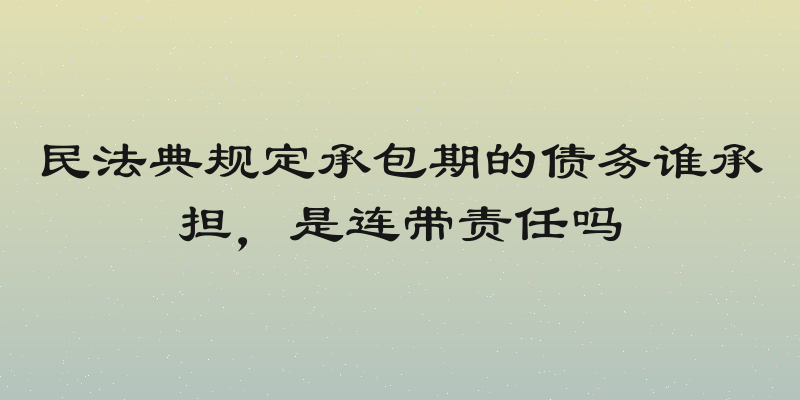 民法典规定承包期的债务谁承担，是连带责任吗
