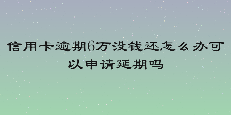 信用卡逾期6万没钱还怎么办可以申请延期吗