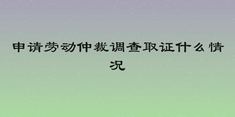 申请劳动仲裁调查取证什么情况