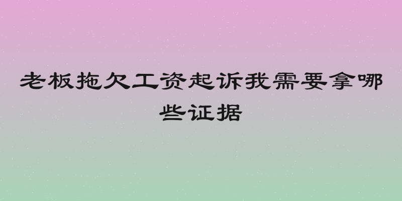 老板拖欠工资起诉我需要拿哪些证据
