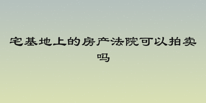 宅基地上的房产法院可以拍卖吗