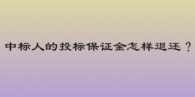 中标人的投标保证金怎样退还？