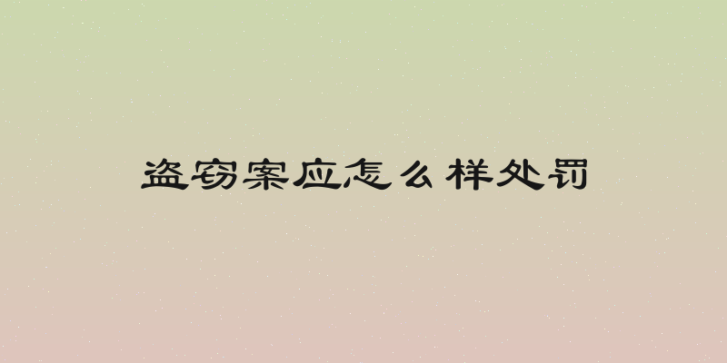 盗窃案应怎么样处罚