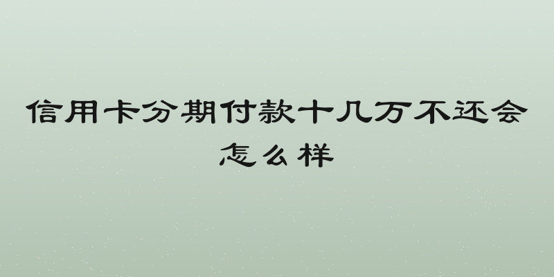信用卡分期付款十几万不还会怎么样