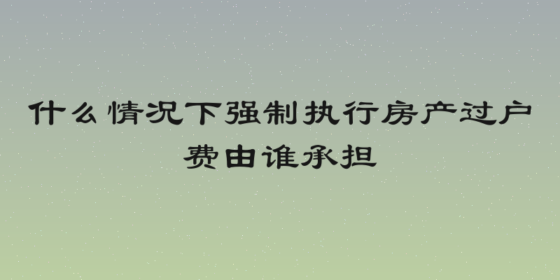什么情况下强制执行房产过户费由谁承担