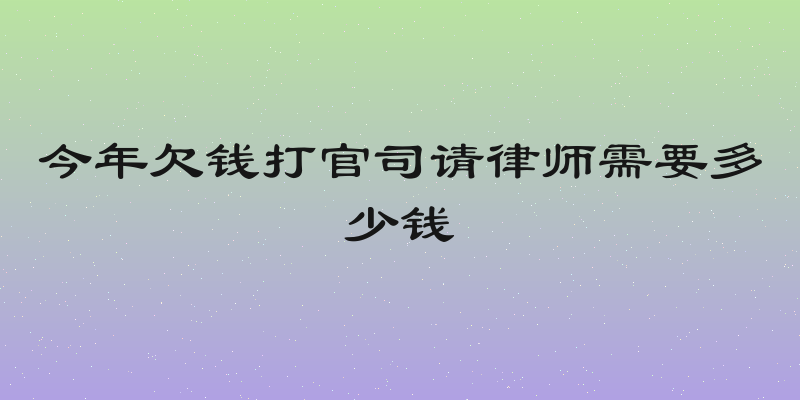 今年欠钱打官司请律师需要多少钱