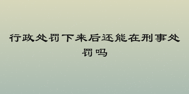 行政处罚下来后还能在刑事处罚吗