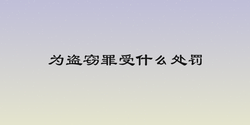 为盗窃罪受什么处罚