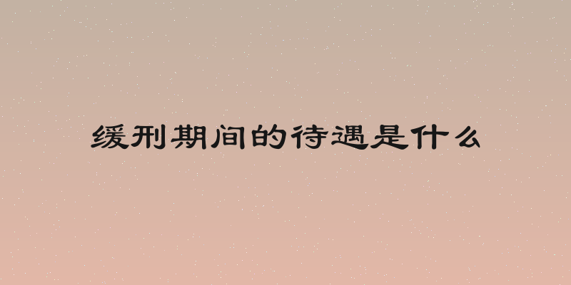 缓刑期间的待遇是什么