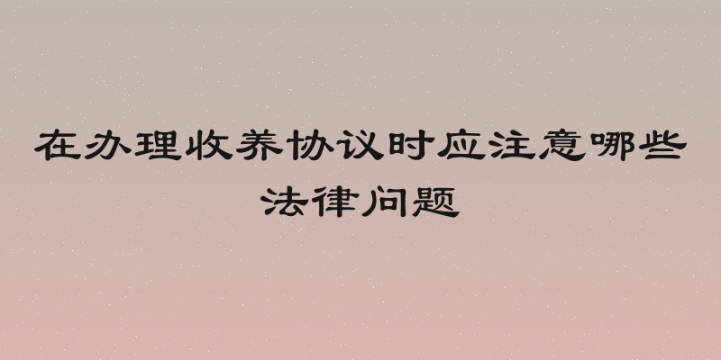 在办理收养协议时应注意哪些法律问题