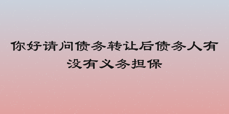 你好请问债务转让后债务人有没有义务担保