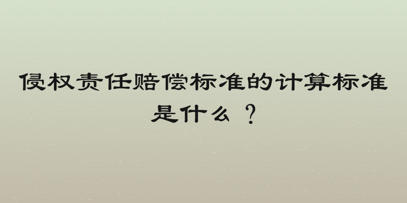 侵权责任赔偿标准的计算标准是什么？