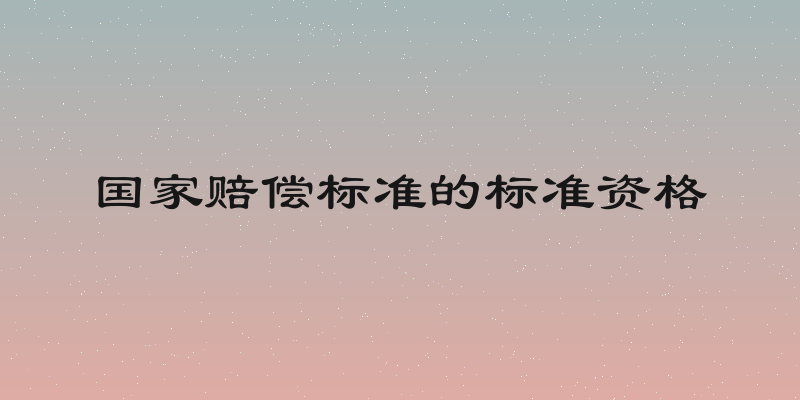 国家赔偿标准的标准资格