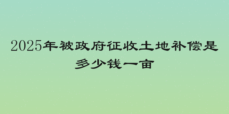 2025年被政府征收土地补偿是多少钱一亩