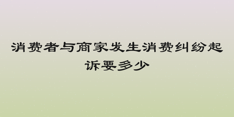 消费者与商家发生消费纠纷起诉要多少