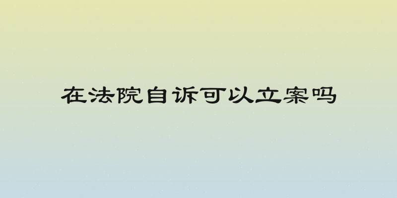 在法院自诉可以立案吗