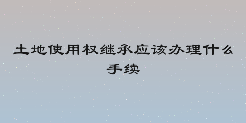 土地使用权继承应该办理什么手续