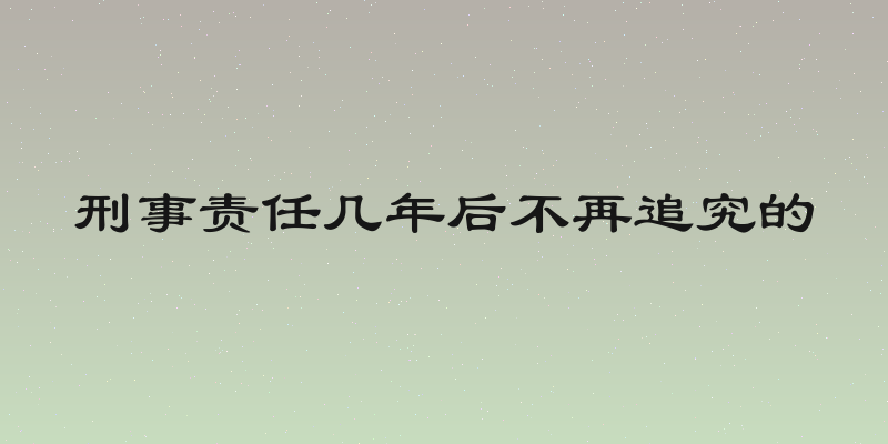 刑事责任几年后不再追究的