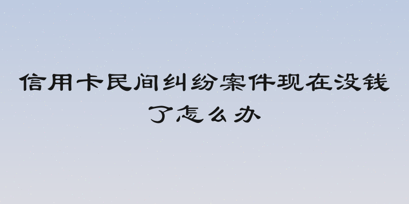 信用卡民间纠纷案件现在没钱了怎么办