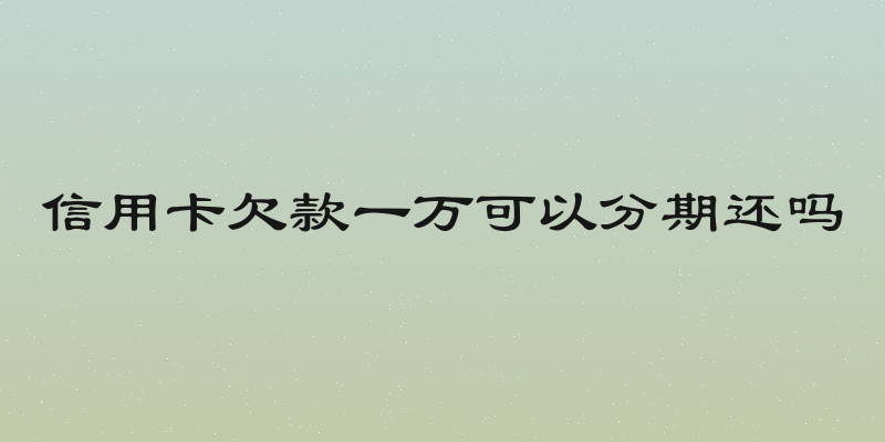 信用卡欠款一万可以分期还吗