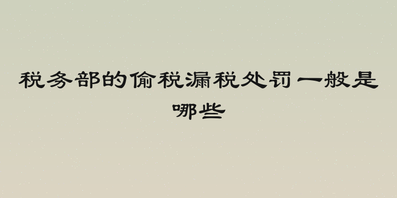 税务部的偷税漏税处罚一般是哪些