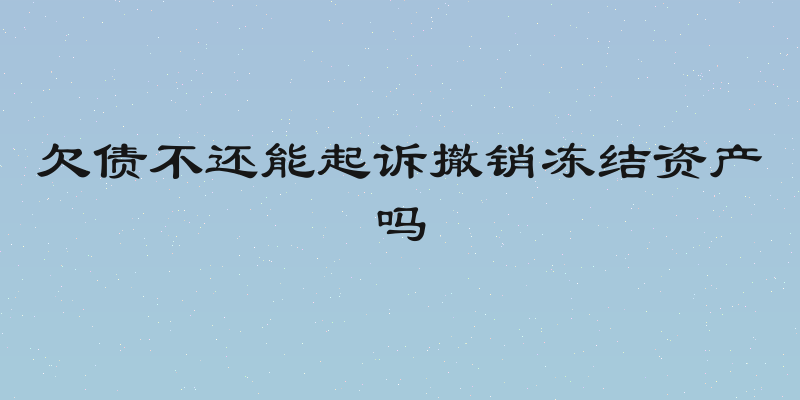 欠债不还能起诉撤销冻结资产吗