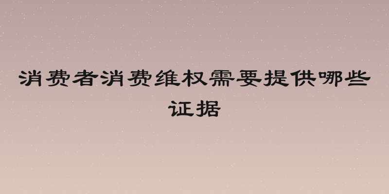 消费者消费维权需要提供哪些证据