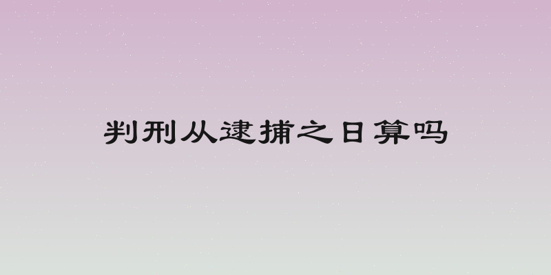 判刑从逮捕之日算吗