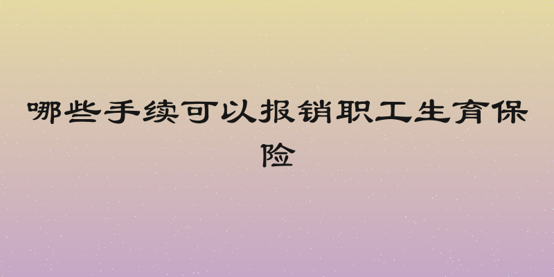 哪些手续可以报销职工生育保险