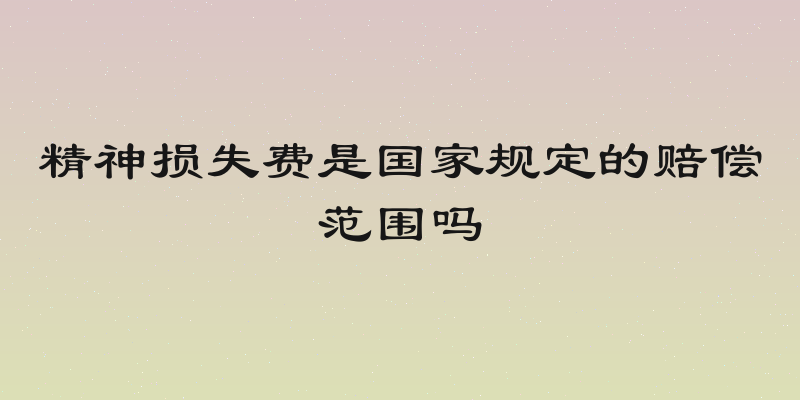 精神损失费是国家规定的赔偿范围吗