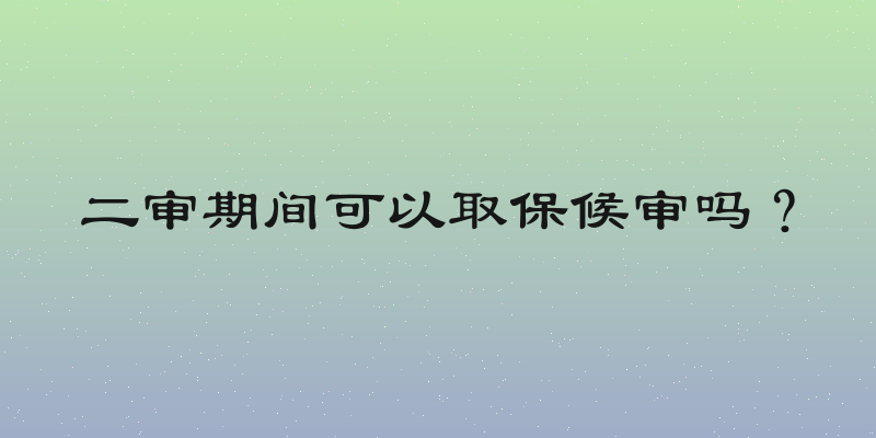 二审期间可以取保候审吗？