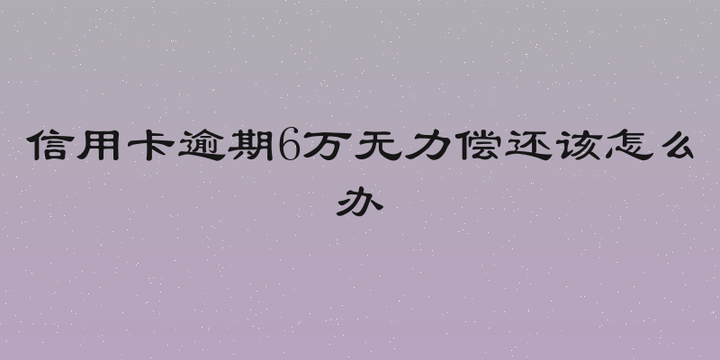 信用卡逾期6万无力偿还该怎么办