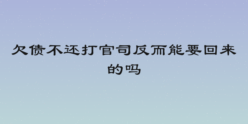 欠债不还打官司反而能要回来的吗