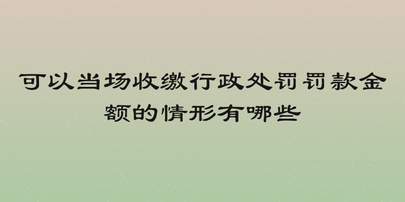 可以当场收缴行政处罚罚款金额的情形有哪些