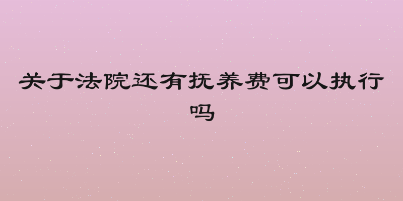 关于法院还有抚养费可以执行吗