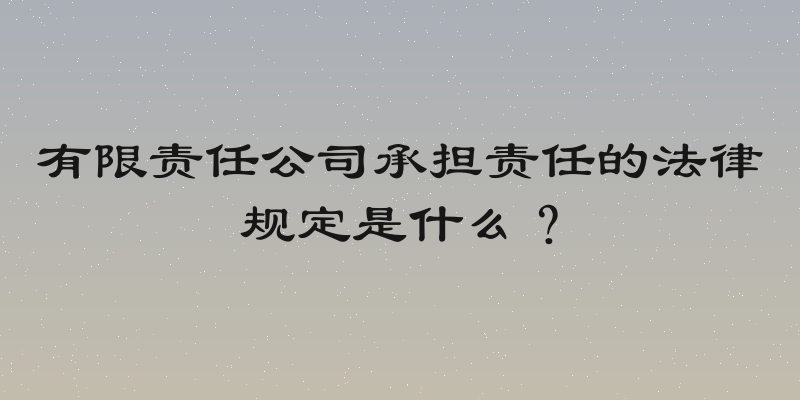 有限责任公司承担责任的法律规定是什么？