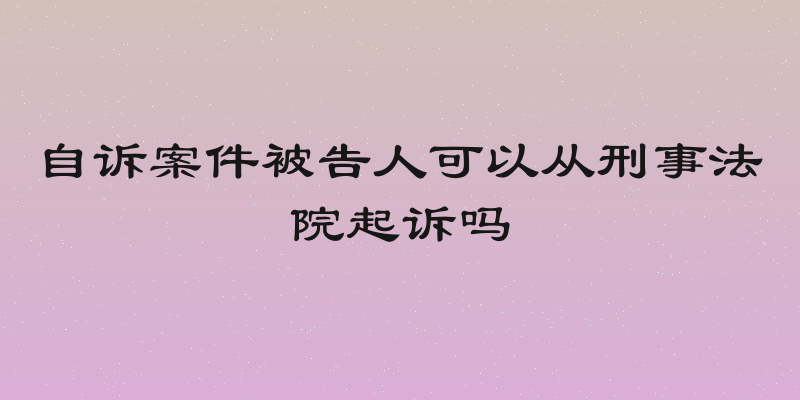 自诉案件被告人可以从刑事法院起诉吗