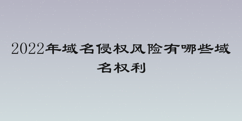 2022年域名侵权风险有哪些域名权利